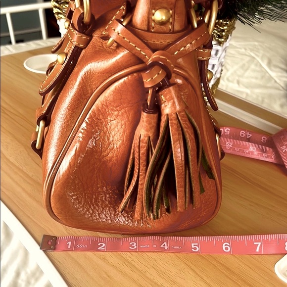 👜 Dooney & Bourke Vtg Florentine Leather Satchel with Gold Hardware  10x9x4.5” - Picture 6 of 17